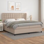 vidaXL Sommier à lattes de lit avec matelas Cappuccino 200x200 cm