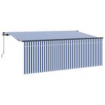 vidaXL Auvent Rétractable Bleu et Blanc Anthracite 400 x 200 cm