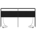 vidaXL Tête de lit de rangement Chêne noir 200 cm Bois d'ingénierie