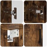 vidaXL Ensemble de mobilier de salle de bain 4 Pièces Chêne fumé