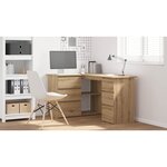 vidaXL Bureau d'angle chêne artisanal 145x100x76 cm bois d'ingénierie