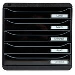 Module De Classement Big Box Plus 5 Tiroirs Glossy - Noir Brillant - Exacompta