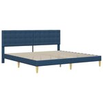 vidaXL Cadre de lit avec matelas Bleu 200 x 200 cm tissu