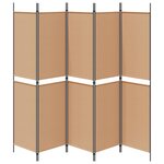 vidaXL Paravent 5 panneaux Beige 250 x 200 cm Tissu
