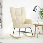 vidaXL Chaise à bascule Crème Tissu