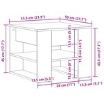 vidaXL Table basse Chêne noir 55 5 x 55 x 45 cm Bois d'ingénierie