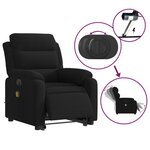 vidaXL Fauteuil inclinable de massage électrique noir velours