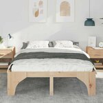 vidaXL Cadre de lit Marron 140 x 200 cm Pin massif