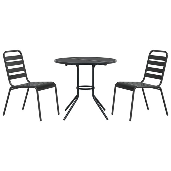 vidaXL Ensemble de chaises de jardin empilables 3 Pièces anthracite