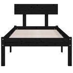 vidaXL Cadre de lit sans matelas noir bois massif 90x200 cm