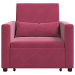 vidaXL Canapé Lit Simple Rouge bordeaux 90 x 165 x 87 cm Velours