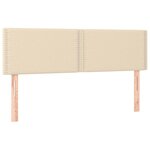 vidaXL Sommier à lattes de lit avec matelas Crème 140x200 cm Tissu