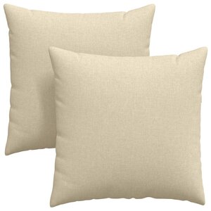 vidaXL Coussins de canapé 2 pc tissu Crème 80 x 80 cm