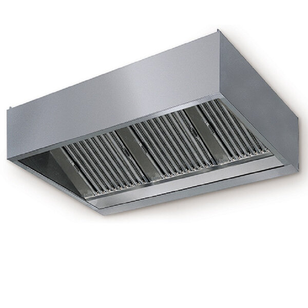 Hotte professionnelle eclairage intégré - série 1100 mm - virtus -  - acier inoxydable3200 mm1200 x1100x450mm