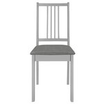 vidaXL Chaises à manger avec coussins lot de 2 gris bois solide