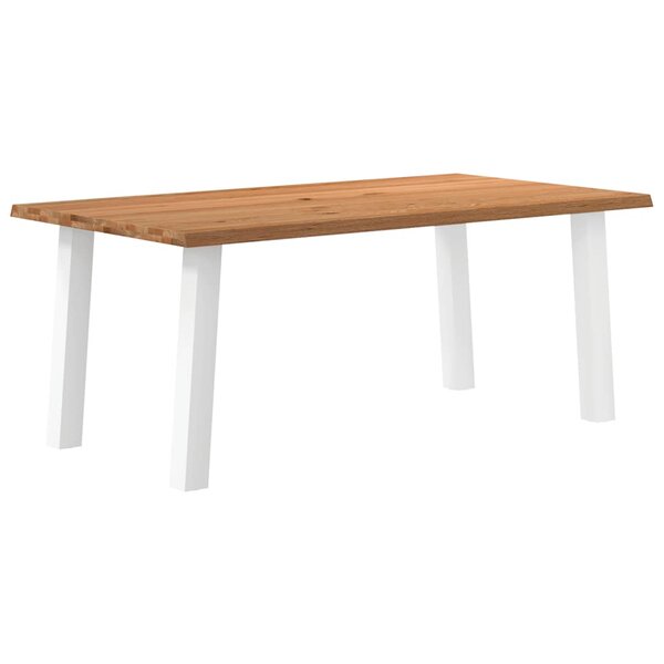 vidaXL Table à manger marron clair bois de chêne massif rectangulaire