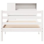 vidaXL Lit bibliothèque sans matelas blanc 100x200 cm bois pin massif