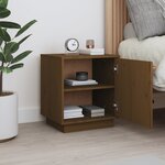 vidaXL Table de chevet Marron miel 40x34x45 cm Bois de pin massif