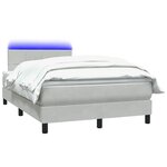 vidaXL Sommier à lattes de lit et matelas et LED gris clair 120x220cm velours