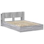 vidaXL Cadre de lit avec rangement Sonoma gris 150 x 200 cm