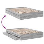 vidaXL Cadre de lit avec tiroirs sans matelas sonoma gris 140x200 cm