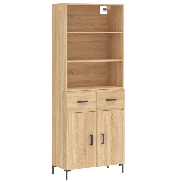 vidaXL Buffet haut Chêne sonoma 69 5x34x180 cm Bois d'ingénierie