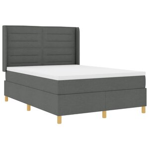 vidaXL Lit à ressorts avec matelas Gris 140 x 190 cm tissu