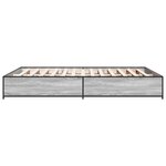 vidaXL Cadre de lit sonoma gris 150x200 cm bois d'ingénierie et métal