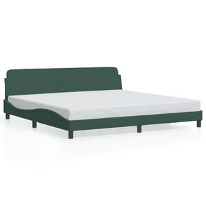 vidaXL Cadre de lit Dover vert foncé 200x200 cm velours