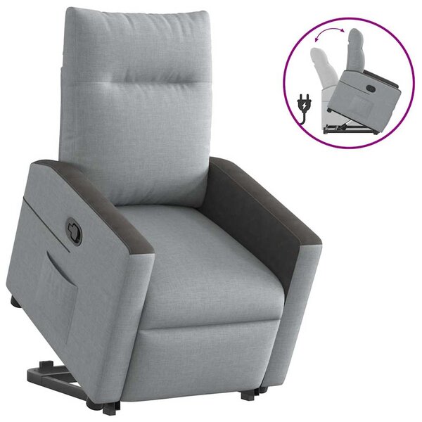 vidaXL Fauteuil inclinable Gris clair Tissu