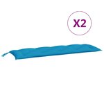 vidaXL Coussins de banc de jardin lot de 2 bleu clair tissu Oxford