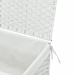 vidaXL Panier à linge avec couvercle blanc 55 5x35x34cm résine tressée