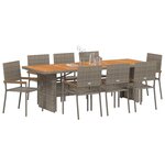 vidaXL Ensemble de salle à manger pour jardin 9 Pièces Gris polyrotin