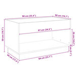 vidaXL Table basse avec LED infini gris béton 90x50x50 cm