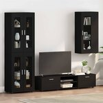 vidaXL Meuble mural avec porte Noir 55 x 29 x 100 cm Bois d'ingénierie