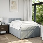 vidaXL Sommier à lattes de lit et matelas gris clair 120x190 cm tissu