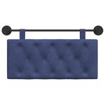 vidaXL Tête de lit suspendue Avec lumière LED Bleu police Velours