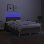 vidaXL Sommier à lattes de lit avec matelas LED Taupe 120x200 cm Tissu
