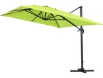 Parasol jardin déporté Alu "Sun 4" - Rectangle - 3 x 4 m + Housse de protection - Vert