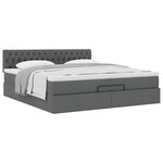 VidaXL Cadre de lit ottoman avec matelas gris foncé 200x200 cm tissu