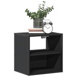 vidaXL Table de chevet murale noir 40x31x39 5 cm