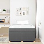 vidaXL Cadre de lit avec matelas Gris foncé 120 x 190 cm tissu