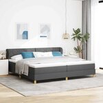 Lit Box Spring vidaXL avec matelas gris foncé 200x200 cm en tissu