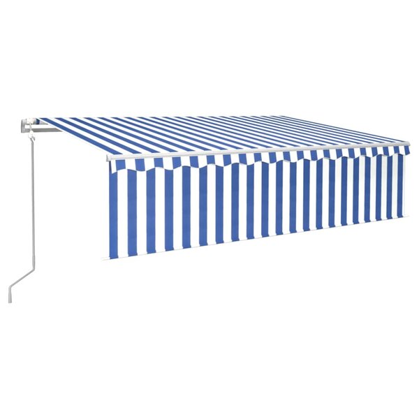 vidaXL Auvent automatique rétractable avec store 6x3 m Bleu et blanc