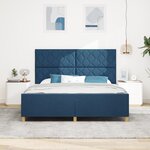 Lit vidaXL bleu 180x200 cm en tissu