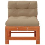 vidaXL Sofa de jardin milieu Pin massif Brun Ciré