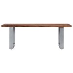 vidaXL Table basse avec bord naturel 115x60x40 cm Bois d'acacia massif