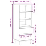 vidaXL Buffet haut Blanc 40x36x110 cm Bois d'ingénierie