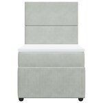 vidaXL Sommier à lattes de lit et matelas Gris clair 90x190 cm Velours