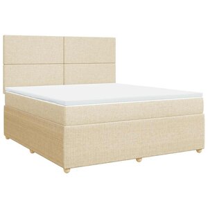vidaXL Sommier à lattes de lit avec matelas Crème 180x200 cm Tissu